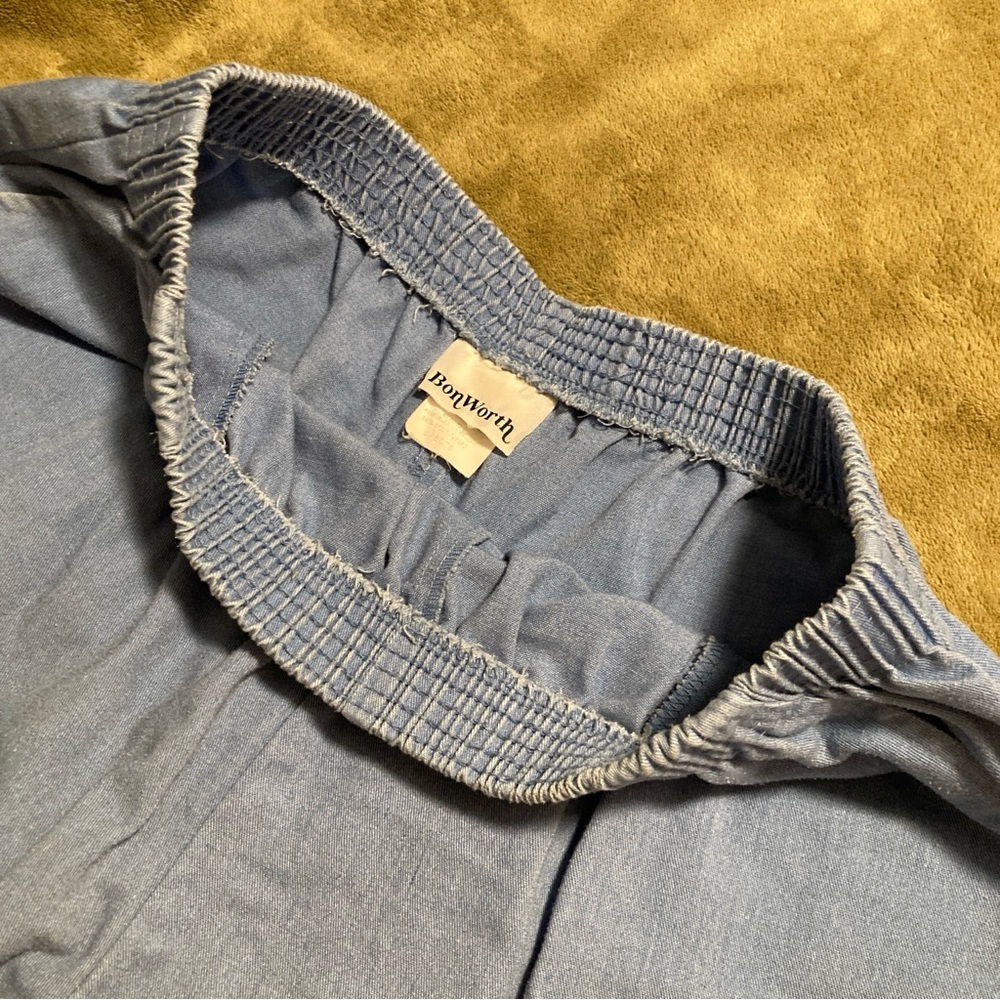 GUC BonWorth Vintage 90s Lightweight Denim Pull On Capri Blue Women's Size LP - Picture 4 of 9